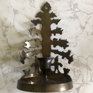 Vintage Brass tree candleholder decor